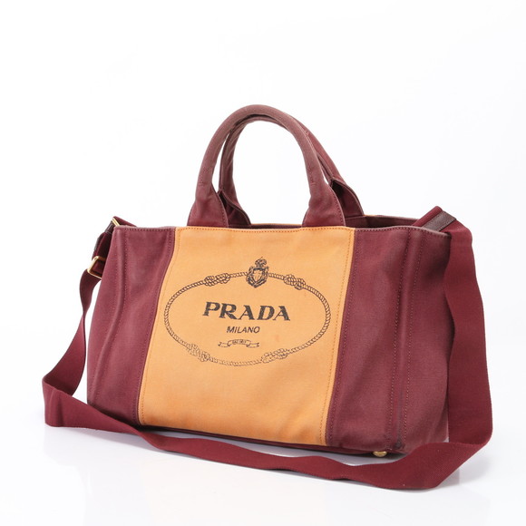 Prada Bag 2way Tote Crossbody Canapa - Picture 1 of 15